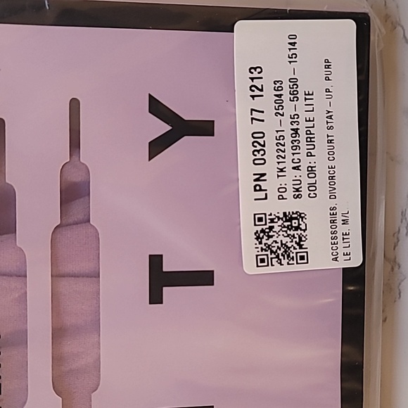 SAVAGE X FENTY DIVORCE COURT THIGH-HIGH STAY-UP STOCKINGS PURPLE LITE SZ M/L - Picture 6 of 7